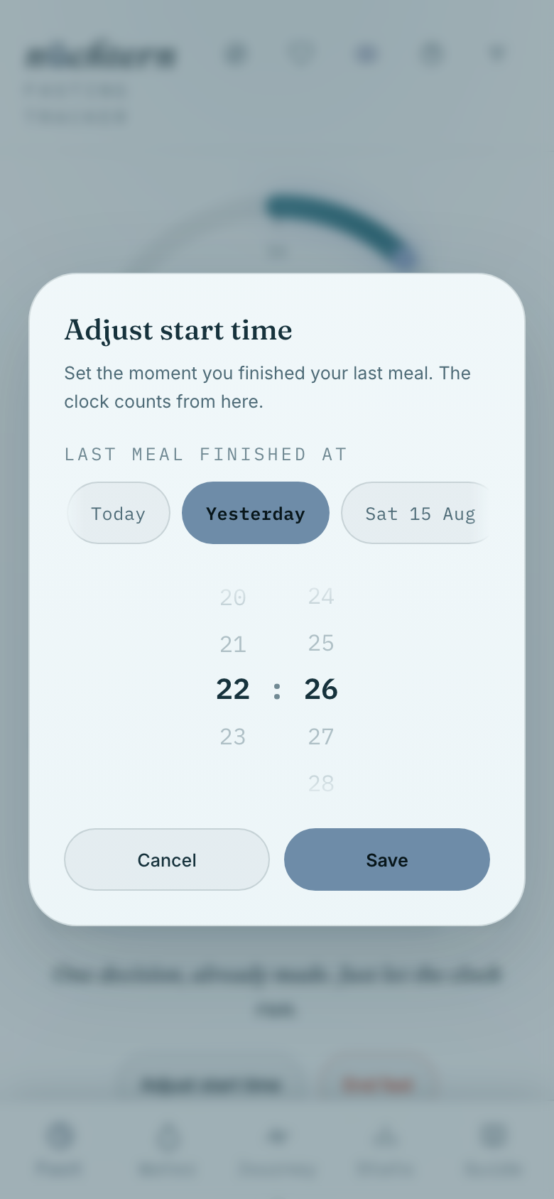Tap Adjust start time to correct when the fast really began.