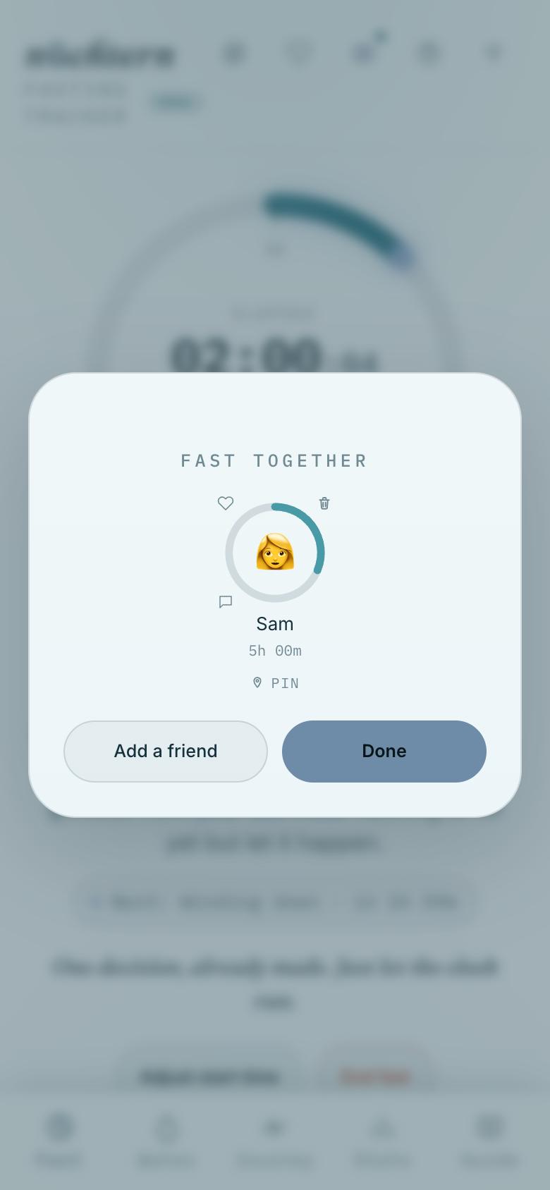 Once connected, their fast appears right in that same panel, next to your own.